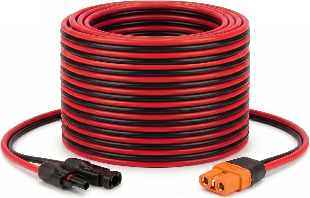 Solar to Xt60I Cable 10AWG 25FT Solar Panel to Xt60I Adapter Connector Xt60I-F E