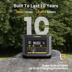 VTOMAN FlashSpeed 600 Portable Power Station 499Wh 70Min Fully Charged LiFePO4