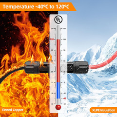 Solar Extension Cable 10 Gauge Panels Wire 3Ft 10AWG (6Mm²) PV Wires SJZSUNRUN