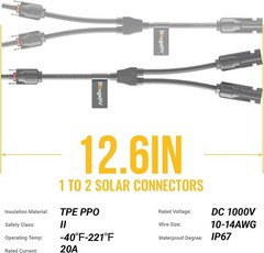 Compact Y Branch Parallel Solar Connectors for Efficient Panel Connection