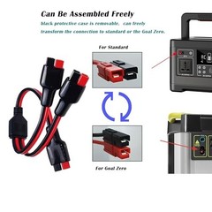 12AWG Y Splitter Cable with 45A Powerpole Connectors for Solar Panels, 1FT