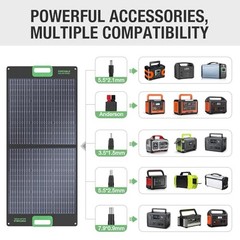 100W Portable Solar Panel for Power Station Generator 23.5% High Efficiency
