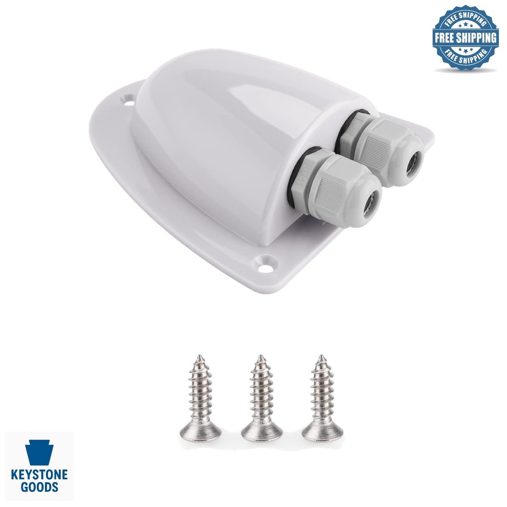 White Waterproof Solar Cable Entry Gland Box for RVs & Marine