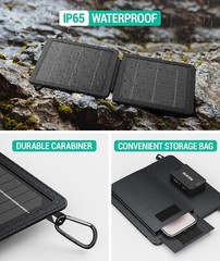 (Open Box) 10W Portable Solar Charger(5V/2A Max) Waterproof foldable Solar Panel