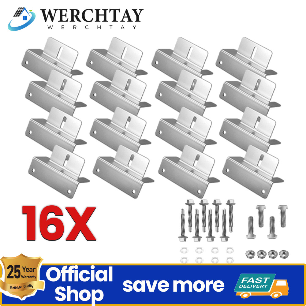 4Set (16PCS) Solar Panel Z Bracket Mounting Mounts Solar Panel RV Boat Roof Wall
