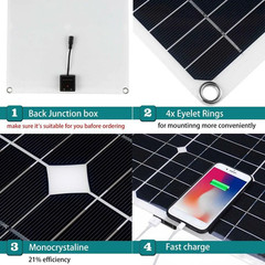 200W Solar Panel Kit 100A 12V battery Charger Controller Caravan Boat Outdoor RV
