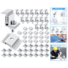 Durable Aluminum Solar Panel Bracket Set – 56 Adjustable Clamps, Easy Install