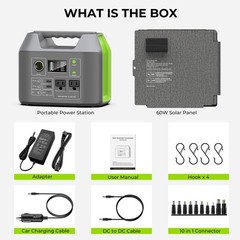 Portable Solar Generator, 300W Portable Power Station with Foldable 60W Solar…