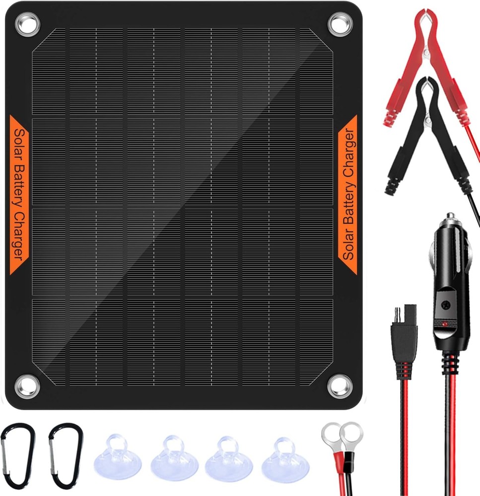 12V 5W Solar Battery Maintainer Charger Trickle Charger for Car RV
