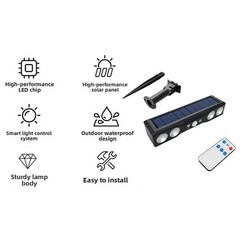 Solar Powered Wall Lamp for Outdoor Garden Porch Stair Lighting 18 5 4cm
