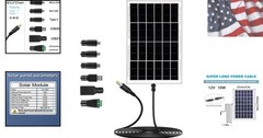 12V Solar Panel with 6 Optional Adapter Plugs,10W Solar Panel Battery Charger…