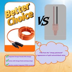 10FT/16.4FT/25FT XT60i Solar Charging Cable 12AWG Extension for Power Stations