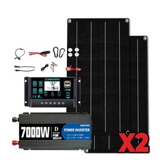 7000W Solar Power Kit | Inverter, 2 Solar Panels, 100A Controller with Display