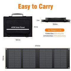 Portable Solar Panel Charger 40W Foldable Solar Panel for Portable Power Stat…