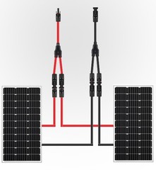 Solar Connectors Y Branch Parallel Adapter 10AWG Cable for Solar Panel Red & …