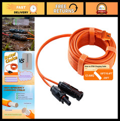 10FT/16.4FT/25FT XT60i Solar Charging Cable 12AWG Extension for Power Stations