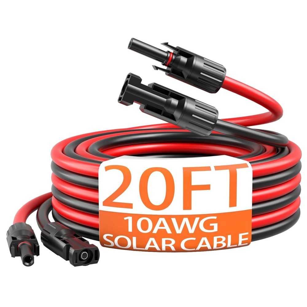 Cable solar 10AWG con par de conectores, kit adaptador para paneles solares, cab