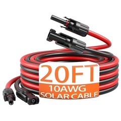 Cable solar 10AWG con par de conectores, kit adaptador para paneles solares, cab