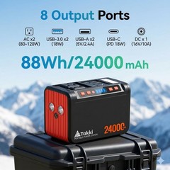 Takki 88.8Wh Portable Power Station Peak 120W Lithium Battery Small Generator