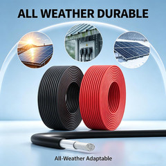 10 awg Solar Wire Pair 1500v Aluminum Alloy PV Cable Red Black XLPO