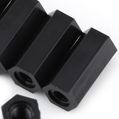 100Pcs Black M3x12mm Female Hex Threaded Spacer Standoff
