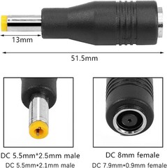 3-Pack DC7909 to DC5525 Solar Adapters: Lightweight 8mm to 5.5mm Plug Connectors