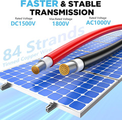 2X200Ft Solar Wire 10AWG, Solar Cables, Solar Extension Cable, 10 Gauge Tinned C
