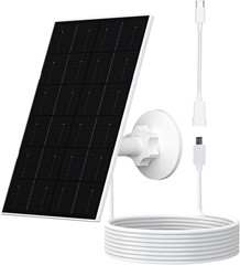 USB Solar Panel for Security Camera, 4W Solar Charger for Rechargeable Battery C