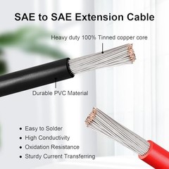 SAE Extension Cable 10AWG 75FT Quick Disconnect Tinned Copper Wire with SAE