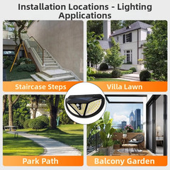 Waterproof Solar Wall Light with Motion Detection for Outdoor Courtyard Area