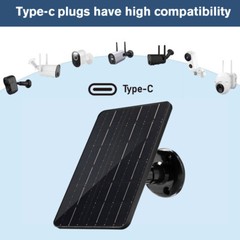 10W Solar Panel USB C Power for CCTV Camera Security Cam Battery Charger Outdoor