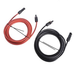 1 Pair 20FT Solar Panel Extension Cable Wire Black + Red Connector 6mm²/10AWG