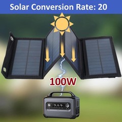 100W FOLDING SOLAR PANEL CHARGER WATERPROOF FLEXIBLE USB FOR PHONE CAMPING HIKE