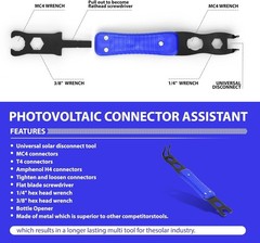 Mc4 Disconnect Tool, Solar Serpent 5-in-1 Multipurpose Solar Connector Tool, Ass