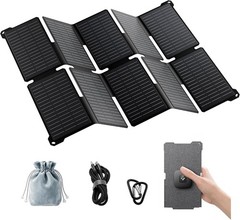 35W Solar Charger, 25.4% High Efficiency, USB-A/C, IP68, Portable