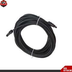 12AWG 20M Solar Panel Extension Cable Black+Red W/ M4 Connector For RV/Boat US