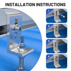 10Pcs L Foot Solar Panel Mounting Bracket, Waterproof Aluminum Alloy PV Roof Kit