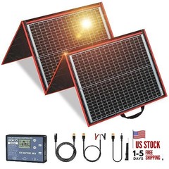 150W Portable Foldable Solar Panel Kit (20x21in, 7.3lb), with Separate 160W