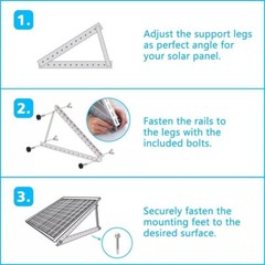 2PCS Solar Panel Brackets Adjustable Angle Mounting Frame Shed Boat Ground Mount