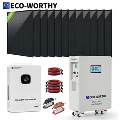 ECO-WORTHY 10KW Output 16.07KWH Off Grid Solar System Complete Kit for Home