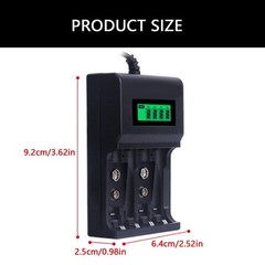 MultiCompatible USB Battery Charger For 2A/3A 9V With LCD Screen Power Sources