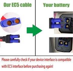 EC5 Heavy Duty Jump Starter Replacement Cables with Battery Clamps-EC5 Connec…