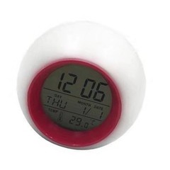 Creative Round 7 Color Alarm Clock Nightlight Calendar Display Quiet Operations