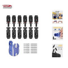 12 PCS Solar Connectors with Spanners Solar Panel Cable Connectors 6 Pairs Ma…