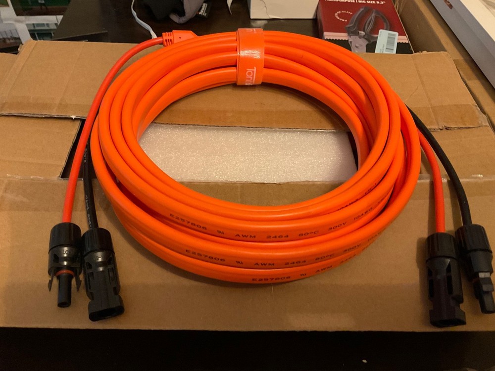 Tonton 20FT 10AWG Solar Panel Extension Cable, 6mm² PV Wire with IP68 Male & Fem