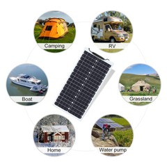 300W Mono Flexible Solar Panel 12v Portable Power Charge Camping Home RV Battery