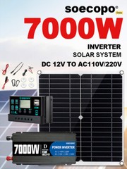 7000W Solar Kit 12V 110V Inverter Battery ChargerLighting/Camping W/300W Panel