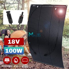 100W Watts Portable Flexible Ultra Thin Solar Panel For RV Roof Home Off-Grid
