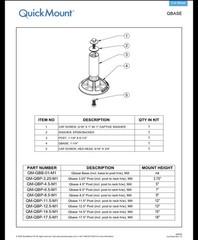 Solar Quick mount PV QM-QBP-6.5-M1 Bad & Post 6.5”. IronRidge Roof Attachment