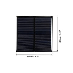 2Pack Mini Solar Panel Cell 6V 150mA 0.75W 80mm x 80mm for DIY Project